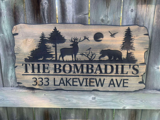 Rustic Cottage Sign | Address Sign