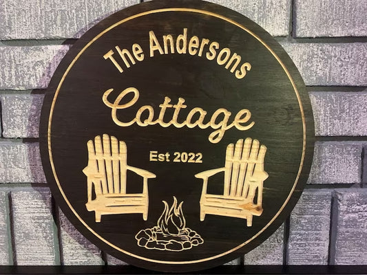 Custom Cottage Sign | Personalized Wood Sign
