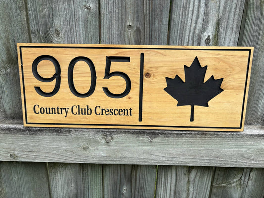 Canadian Address Sign | Wood Address Sign