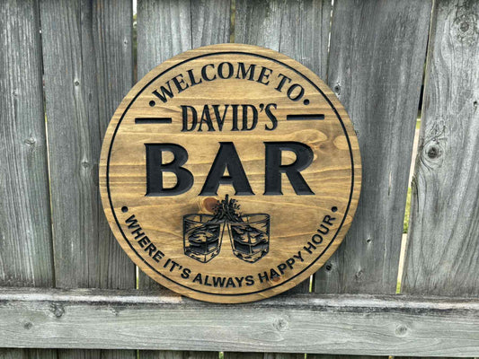 Bar Sign Glasses Cheersing