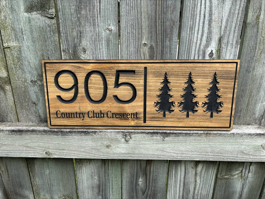 Wood Address Sign | House Number Sign