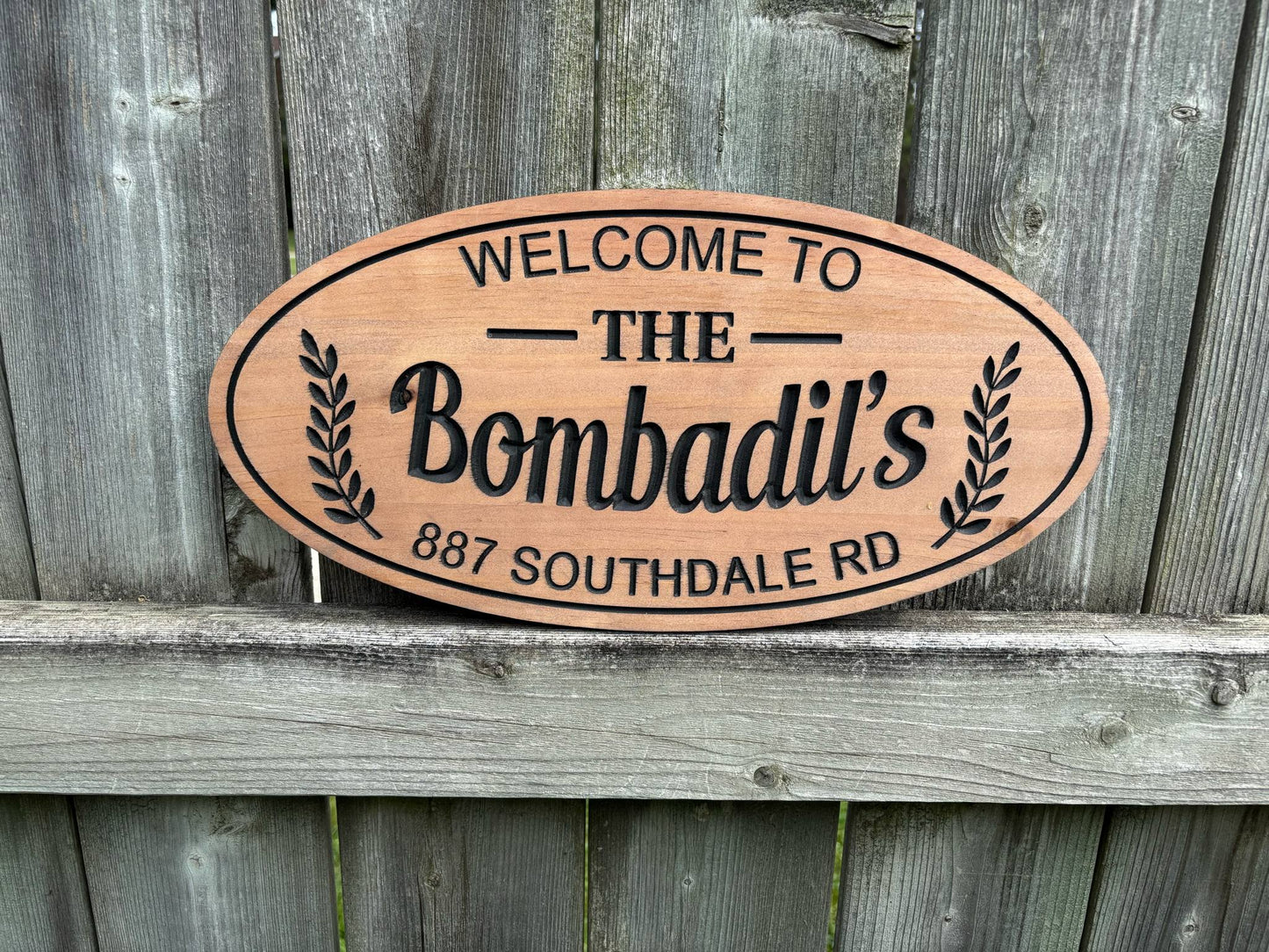 Custom Wood Address Sign | Personalized Name Sign