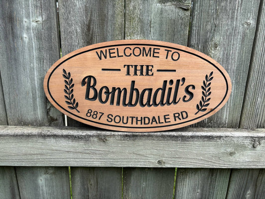 Custom Wood Address Sign |  Personalized Name Sign