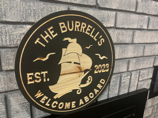 Custom Wooden Boathouse Sign | Personalized Wood Decor