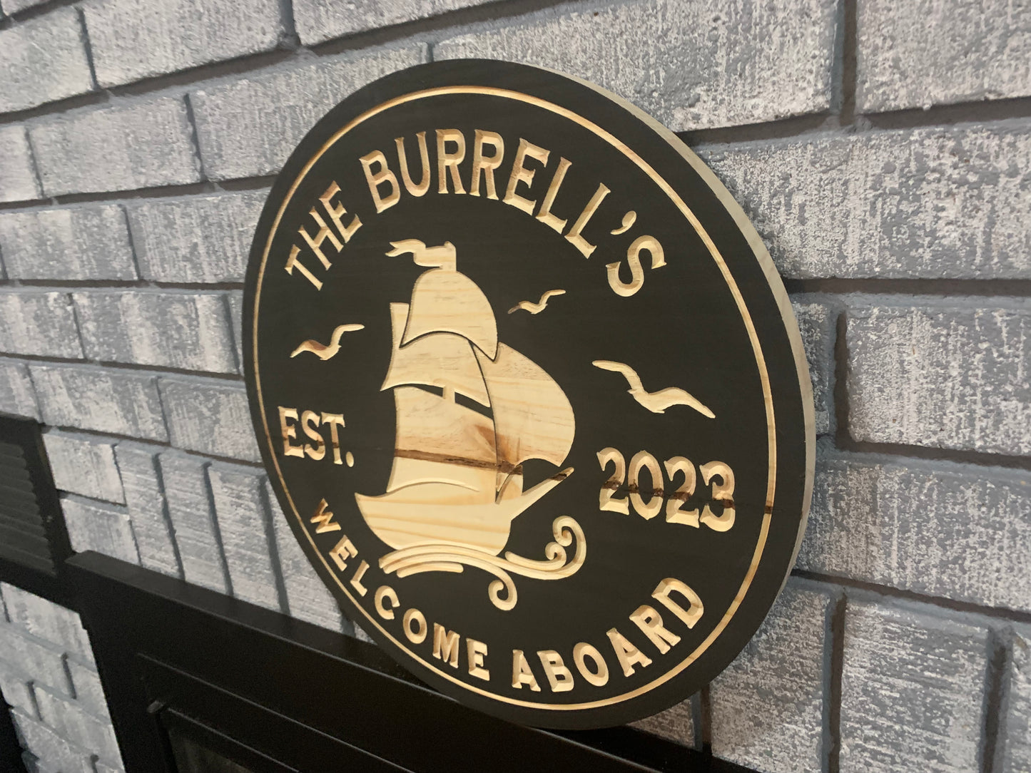 Custom Wooden Boathouse Sign | Personalized Wood Decor