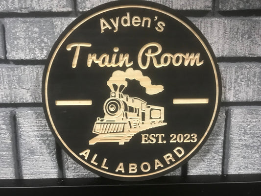 Custom Wooden Train Sign | Personalized Wood Decor