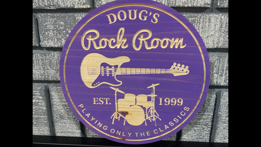 Custom Wooden Guitar Sign | Personalized Wood Decor