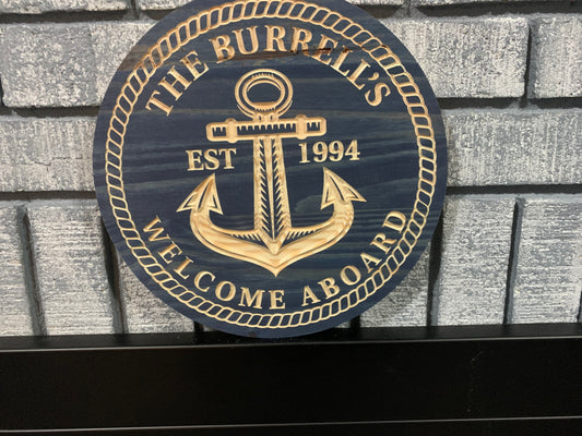 Custom Wooden Boathouse Sign | Personalized Wood Decor