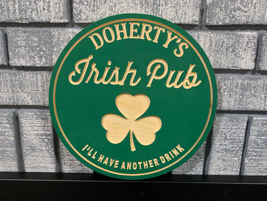 Custom Wooden Irish Pub Sign | Personalized Wood Decor