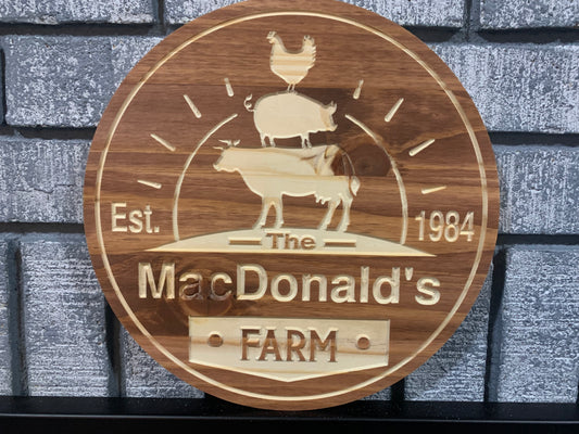 Custom Wooden Farm Sign | Farm Animals | Personalized Farmer Sign |