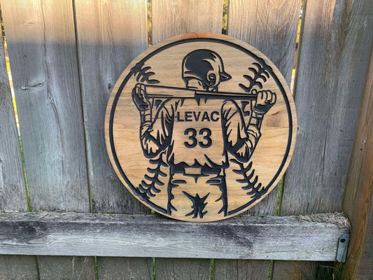 Custom Baseball Name Sign | Sports Home Decor