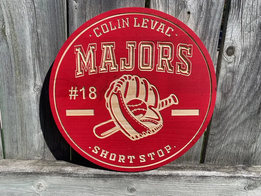 Custom Baseball Glove Sign | Personalized Wooden Decor