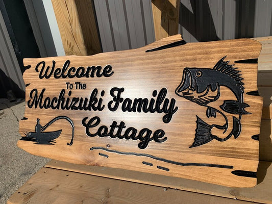 Cottage Fishing Sign | Personalized Wood Decor