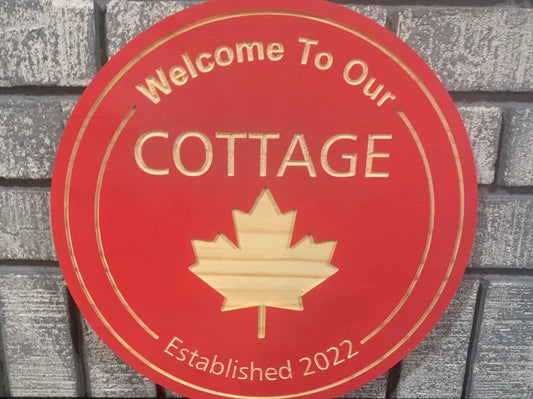 Canada Flag Cottage Sign | Personalized Wooden Decor