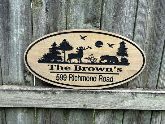Wood Address Sign | Custom House Number
