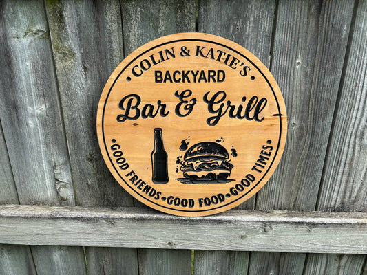 Backyard BBQ Sign | Outdoor Wood Sign