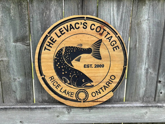 Custom Fishing Sign – Personalized Lakehouse or Cabin Decor