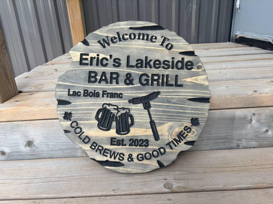 Personalized Grilling Sign – Custom Outdoor BBQ & Bar Sign for Patio, Deck, or Man Cave
