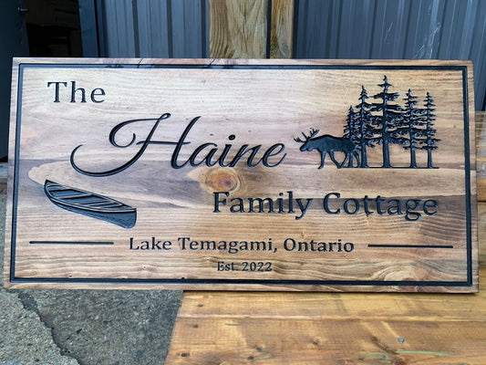 Custom Cottage Sign | Custom Engraved Lakehouse Sign | Family Lakehouse Sign