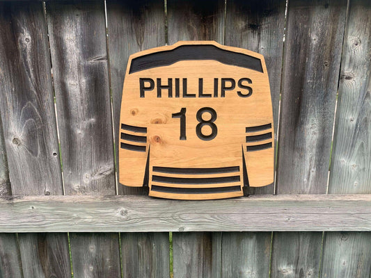 Custom Hockey Jersey Wood Sign | Custom Name Engraving