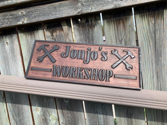 Personalized Workshop Wood Sign | Custom Wood Decor