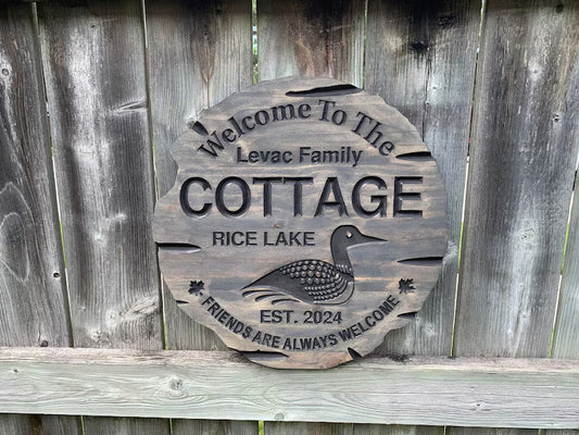 Custom Wood Cottage Sign | Personalized Wood Decor