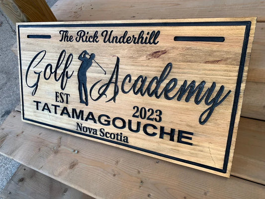 Custom Rustic Golf Sign | Personalized Wood Decor