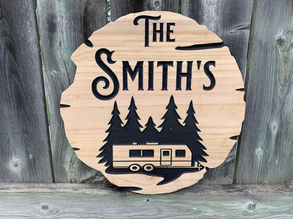 Custom Cottage Sign | Personalized Wood Sign | Wooden Lakehouse Sign | Custom Engraved Wood Sign | Trailer Sign