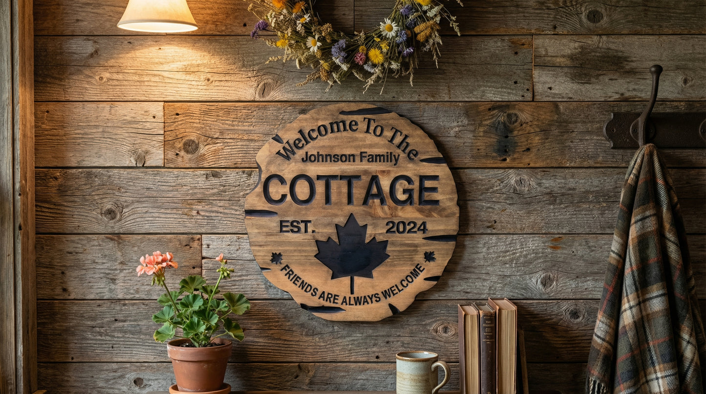 Rustic Canadian Flag Sign | Personalized Wooden Decor