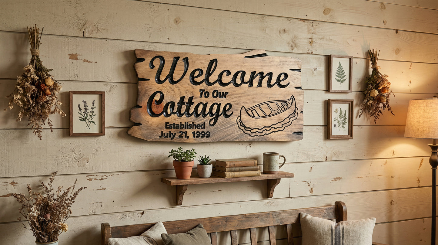 Custom Wooden Cottage Sign