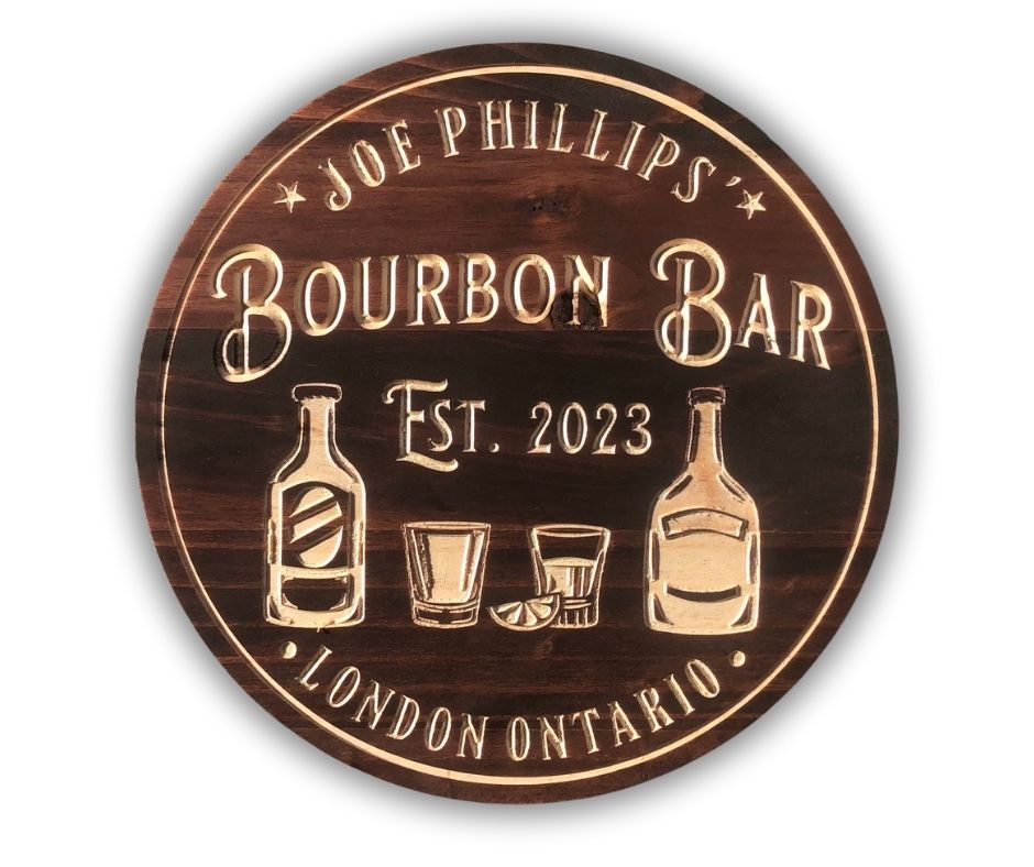 Bourbon Bar Sign | Personalized Wooden Decor