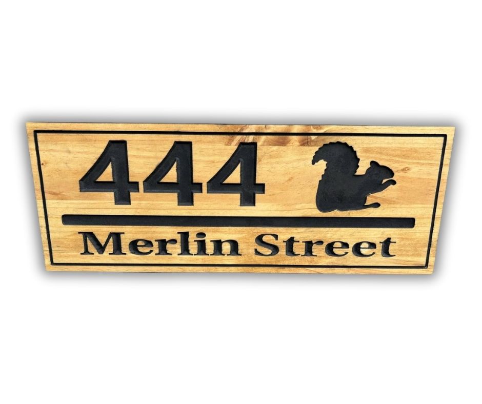 Wooden Address Sign | Custom House Number