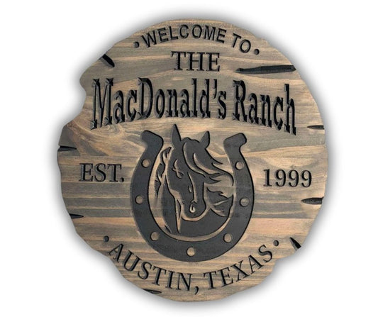 Custom Wood Ranch Sign | Personalized Wood Decor
