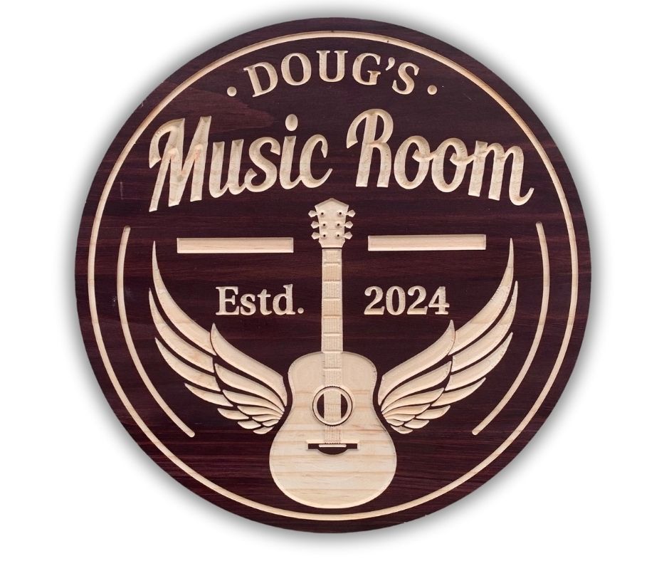 Custom Guitar Sign | Personalized Wood Decor