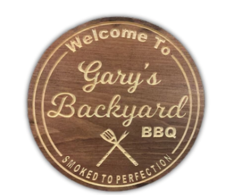Custom Wood Backyard BBQ Sign | Personalized Wood Decor