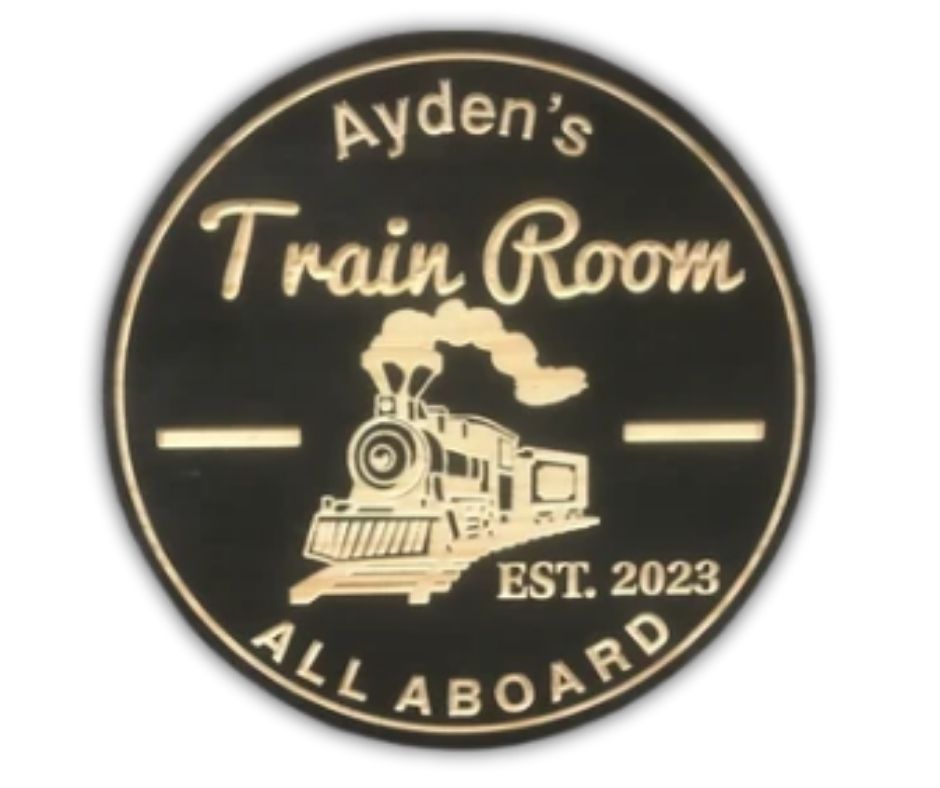 Custom Wooden Train Room Sign | Personalized Wood Decor