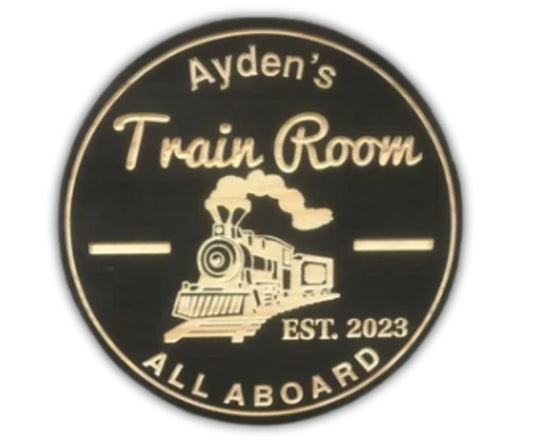 Custom Wooden Train Room Sign | Personalized Wood Decor