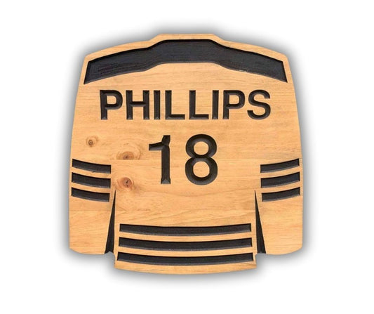 Custom Hockey Jersey Wood Sign | Custom Name Engraving