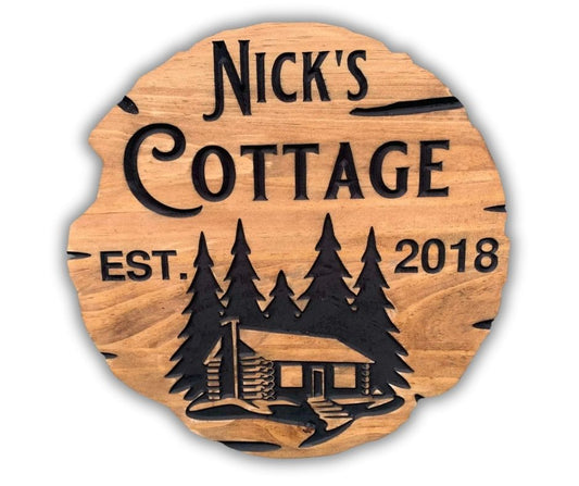 Rustic Cottage Sign | Personalized Wooden Decor