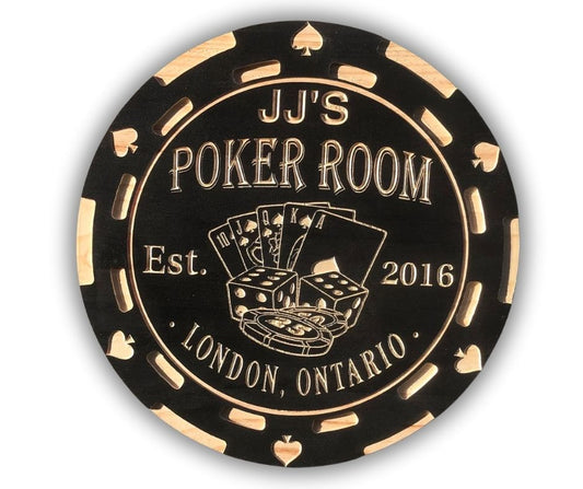 Poker Chip Sign | Personalized Wooden Decor