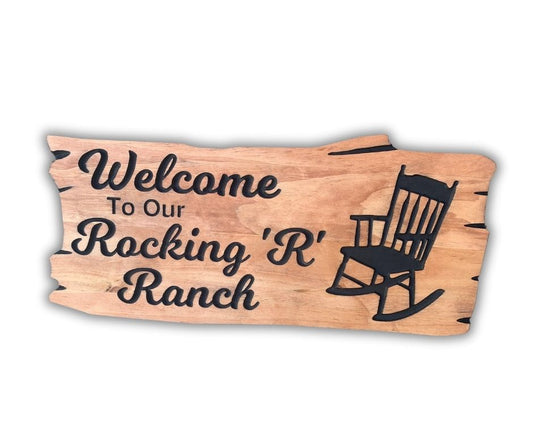 Rocking Chair Ranch Sign | Personalized Wood Decor