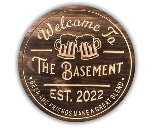 Beer & Friends Bar Sign | Personalized Wooden Decor