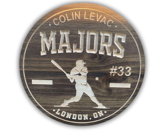 Custom Wood Baseball Sign – Personalized Baseball Wall Art, Rustic Sports Room Decor, Handmade Gift for Fans, Kids, Coaches & Dads