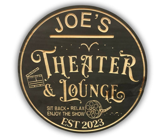 Custom Wooden Theatre Sign | Movie Room | Personalized Film Sign |