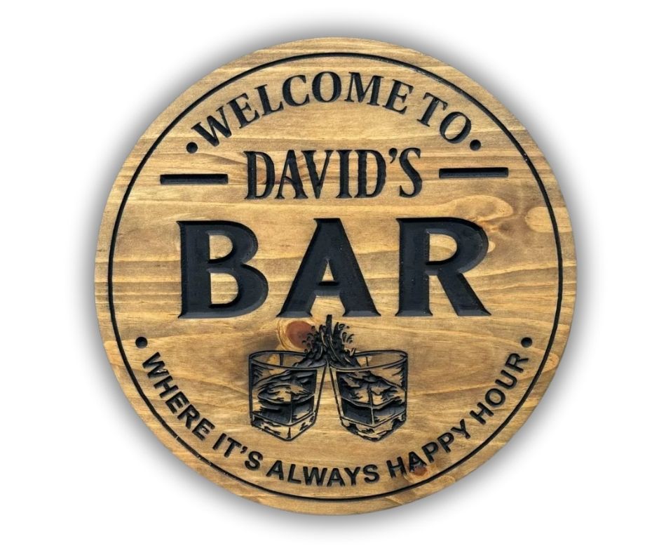 Bar Sign Glasses Cheersing