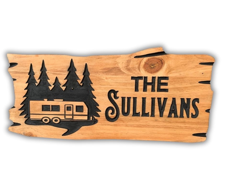 Rustic Family Trailer Sign | Personalized Wooden Decor