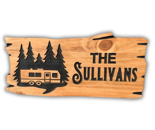 Rustic Family Trailer Sign | Personalized Wooden Decor