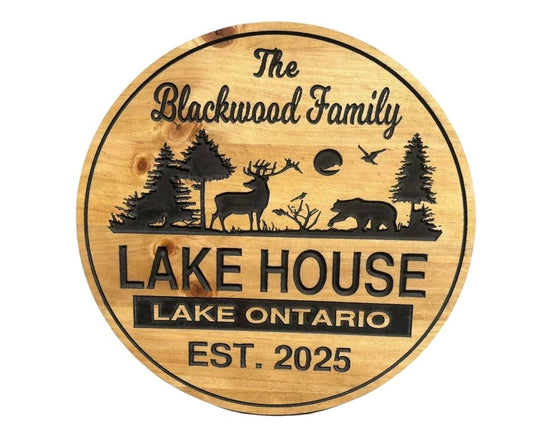 Custom Lake House and Camp Sign – Personalized Rustic Outdoor Decor