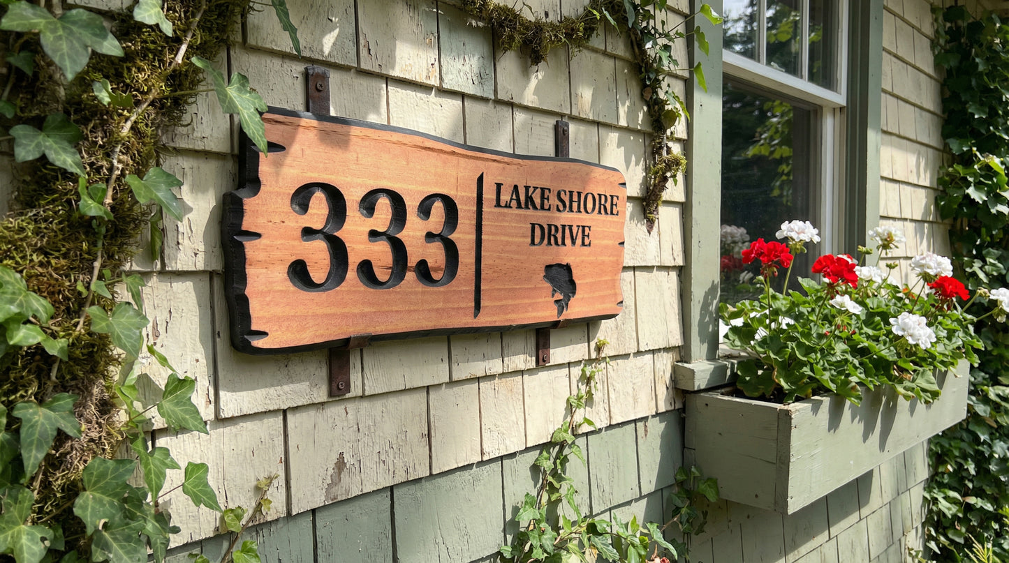 Wood Address Sign | Home Number Sign