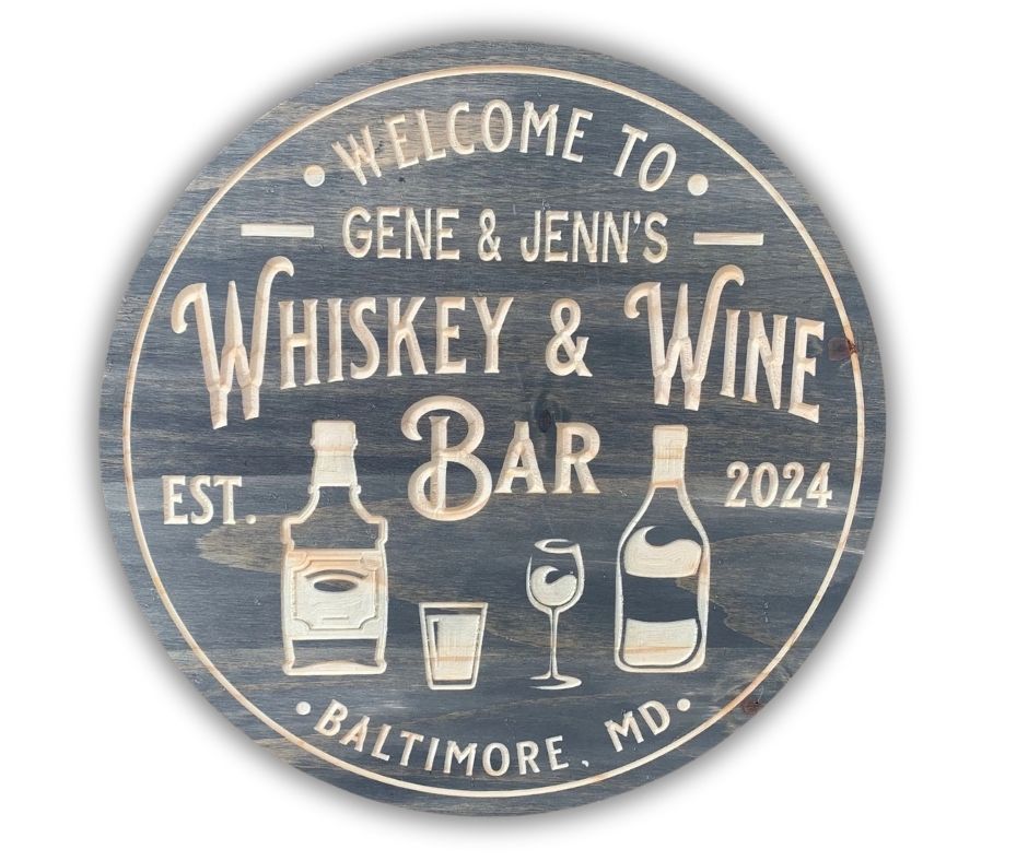 Whiskey & Wine Bar | Personalized Wooden Decor